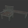 Wooden Chair And Bench Furniture Set With Slatted Design For Indoor Use