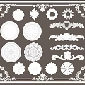 Decorative Carvings Featuring Various Floral And Circular Patterns With Ornate Borders 3d model