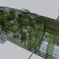 Modern fighter bomber with internal structure 3d model