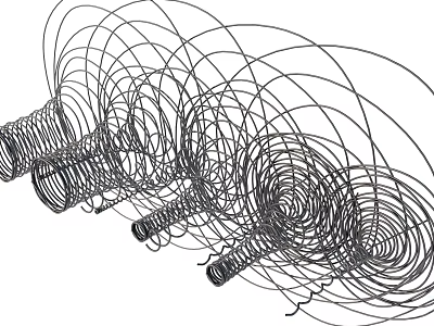 Decorative Spiral Metal Wire Art With Coiled Twisted Structures Design 3d model
