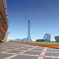 Modern Aerial View Ecological Community 3d model
