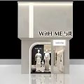 Modern White Clothing Store With Window Display Mannequins Minimalist Entrance And Welcome Sign Design