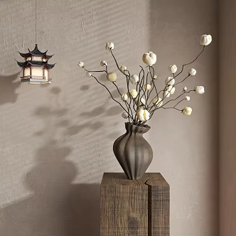 Quiet Flower Art Middle Ancient Flower Art New Chinese Style Flower Art Modern Flower Art Vase 3d model