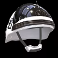Futuristic Tactical Weapon Helmet With Transparent Visor And White Control Panel