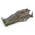 Ancient Ruin Model Design With Stone Steps Ruined Walls And Mossy Ground