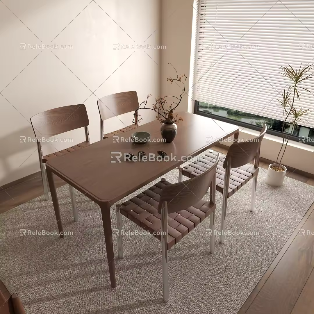 Modern Dining Table Ancient Dining Table Silent Dining Table Chair 3d model