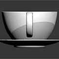 Plant Themed Latte Art Design In White Coffee Cup On Black Table With Saucer