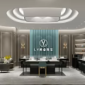 Luxury Modern Jewelry Store Interior With Gold Jewelry Displays And Elegant Seating Areas