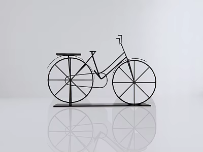 Minimalist Bicycle Decorative Ornament Set With Line Design For Modern Home Decoration 3d model