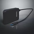 SanDisk Black Portable External Hard Drive with USB Cable Computer Storage Device 3d model