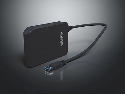 SanDisk Black Portable External Hard Drive with USB Cable Computer Storage Device 3d model