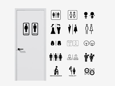 Modern signage Public toilet door sign 3d model