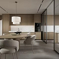 Modern Bright Open Plan Living And Dining Room With Warm Wood Accent Minimalist Interior Design