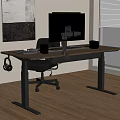 Modern Office Desk and Chair Combination Lifting Computer Desk Office Desk Chair Computer 3d model