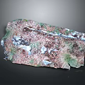 Varied Colorful Textured Terrain Surface With Rock Soil And Vegetation Patches