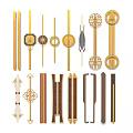 Chinese New Chinese Hardware Handle Door Handle Building Entry Door Handle Cabinet Handle 3d model