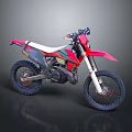 Red White Mountain Bicycle Featuring Off Road Design Large Tires and Sporty Frame