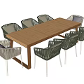 Modern outdoor table and chair combination 3d model