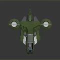 Futuristic Green Cosmic Aerospace Craft With Transparent Cockpit And Circular Propulsion
