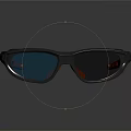 Modern Sunglasses With White Silver Frame Blue Lenses And Orange Temple Tips
