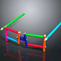 Colorful Children's Climbing Frame with Vibrant Poles and Sturdy Connections