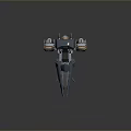 Futuristic Mechanical Device With Sharp Metal Structure Gear And Wheel Components
