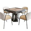 Modern Mahjong Table and Chair Mahjong Table and Chair Combination 3d model