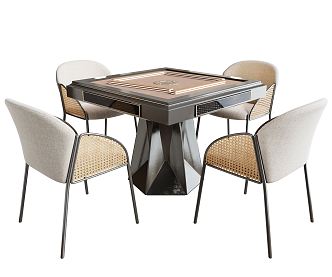 Modern Mahjong Table and Chair Mahjong Table and Chair Combination 3d model