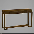 Solid Wood Console Table Side Cabinet With Minimalist Design And Drawer Storage 3d model