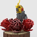 Lego toy building blocks decorative ornaments flower parrot 3d model