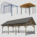 Various Outdoor Canopies And Pavilions With Transparent Mesh Yellow And Gray Roof Designs
