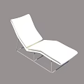 Modern Cream Lounge Chair With Chrome Metal Frame And Sleek Design