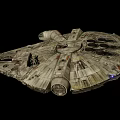 Detailed Industrial Spaceship Model Featuring Cockpit Engine Wing Structure And Metallic Texture