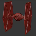 Highly Detailed TIE Fighter Model With Metallic Finish And Sharp Wing Design