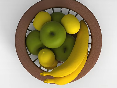 Simple Fruit Basket 3d model