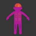 3D Construction Worker Character With Orange Hard Hat Reflective Vest And Blue Pants