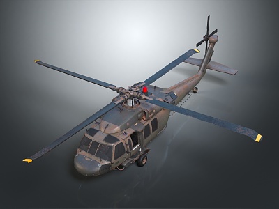 Modern Helicopter Black Hawk Combat Helicopter 3d model