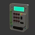 Gray Commercial Equipment Control Panel With Green Display Screen Keypad And Handle 3d model