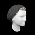 Game or Movie Character White Head Model With Gray Knitted Beanie And Light Hair