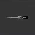 Silver Metal Revolver With Black Grip Red Accent 3D Rendered On Dark Background