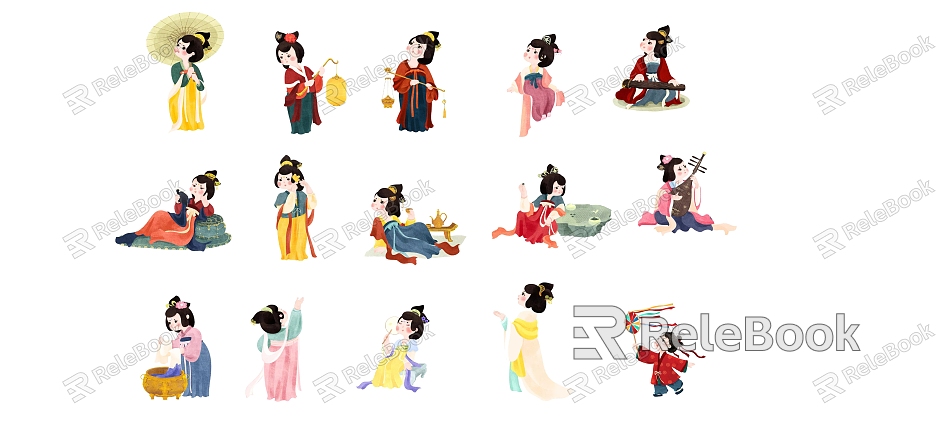 Chinese Game Characters Ancient Characters Cartoon Characters model