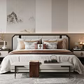 Modern Bedroom Interior Design With Comfortable Bed Nightstands Accent Chair And Decorative Rug