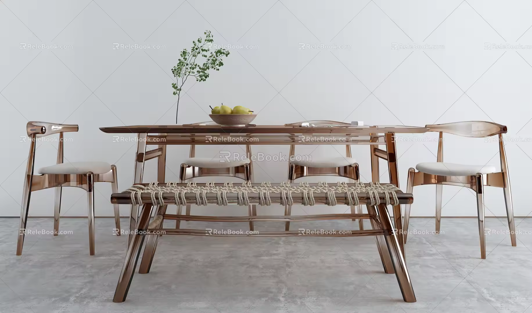 Modern Dining Table and Chair Combination Dining Table and Chair 3d model