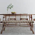 Modern Dining Table and Chair Combination Dining Table and Chair 3d model