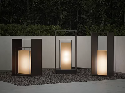 Modern Outdoor Garden Lights With Decorative Metal Frame And Warm Glow Illumination 3d model