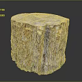 Natural Wooden Stone Stump Decorative Stool With Bark Texture And Handcrafted Detail
