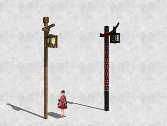 Chinese street lamp landscape lamp 3d model