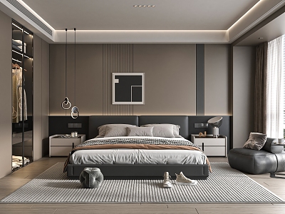 Italian Bedroom Master Bedroom Double Bed 3d model