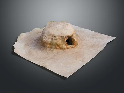 Tranquil Natural Landscape With Rolling Hills Green Meadow And Distant Mountain View 3d model