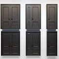 Dark Colored Swing Doors With Various Panel Designs For Interior Use 3d model